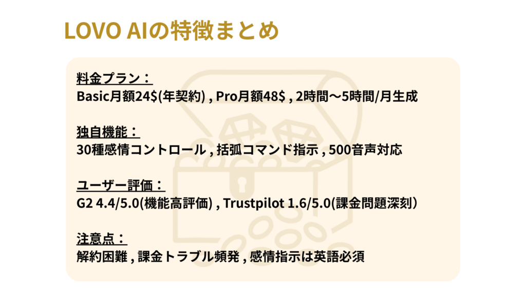 LOVO AIの特徴まとめ