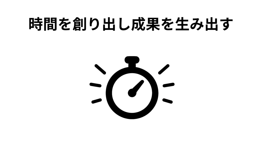 時間を創り出し成果を生み出す