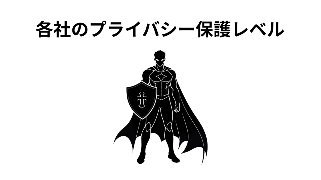 各社のプライバシー保護レベル