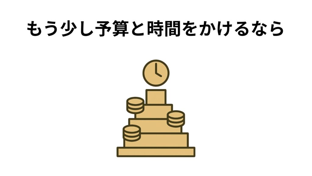 もう少し予算と時間をかけるなら