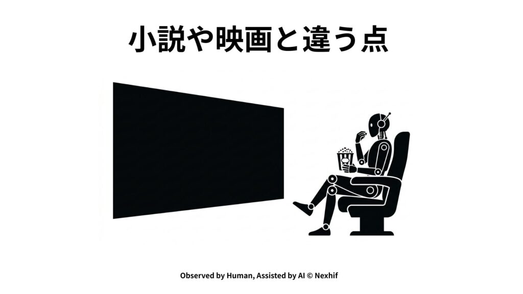小説や映画と違う点